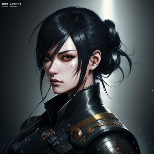 Japanese Goth Industrial Girl Portrait in 8K