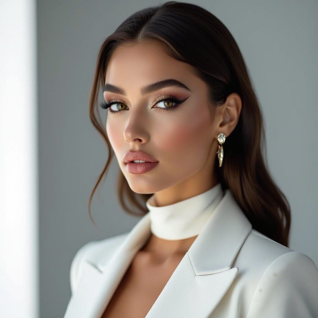 Glamorous Model in High Fashion Studio