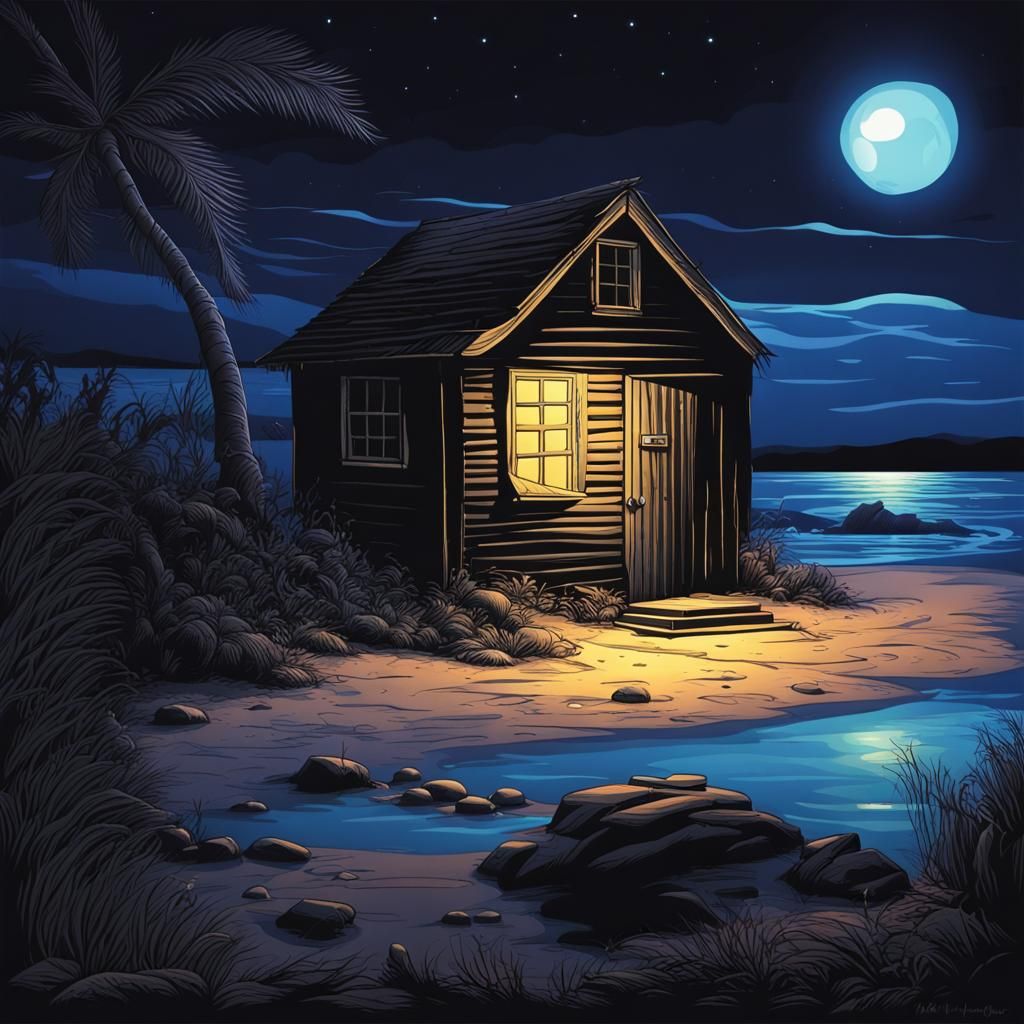 Night Shack by the Sea: Black Light Art