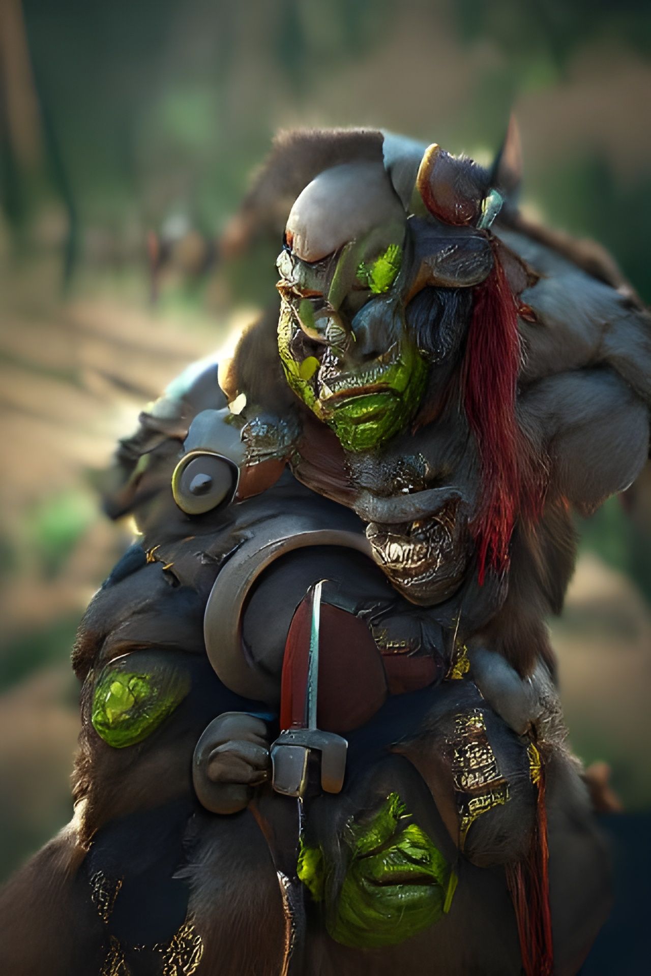 Mighty Orc Warrior as 3D Game Art