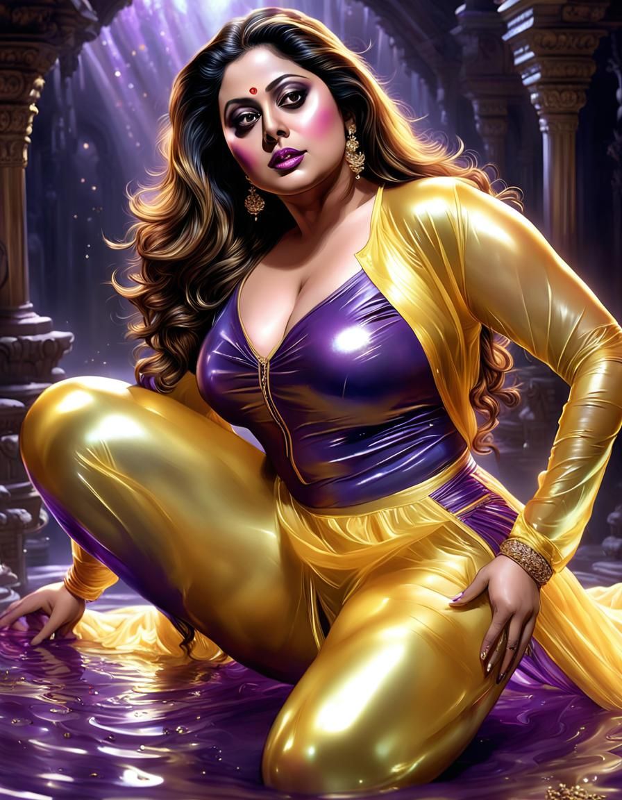 Plus-Size Actress in Fantasy Art Style