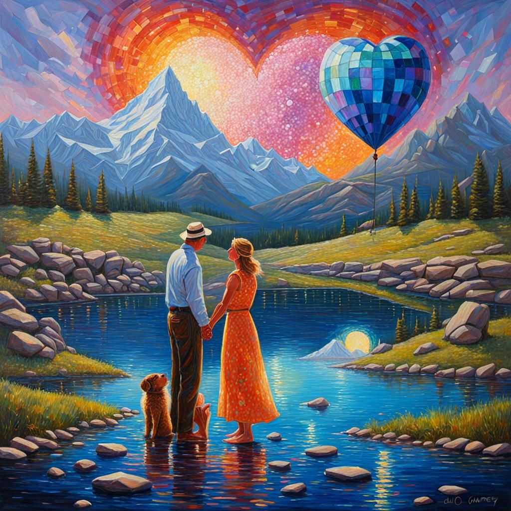Prismatic Love Defined in Oil Painting