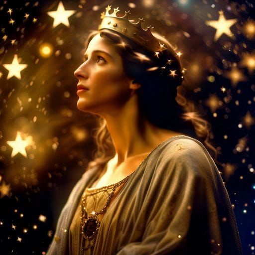 Mary's Loving Gaze Upon God in Heaven