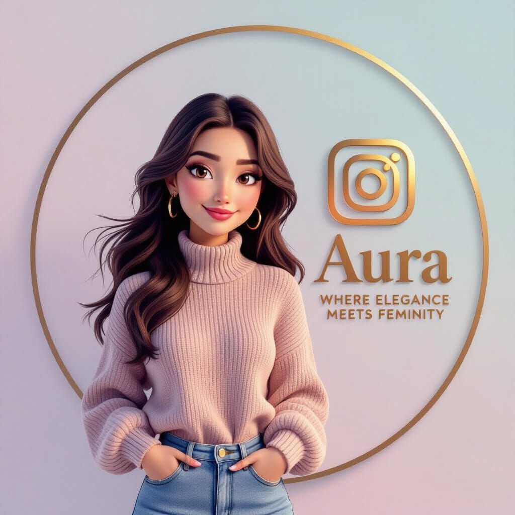 Pixar Style 3D Profile Picture with Instagram Logo