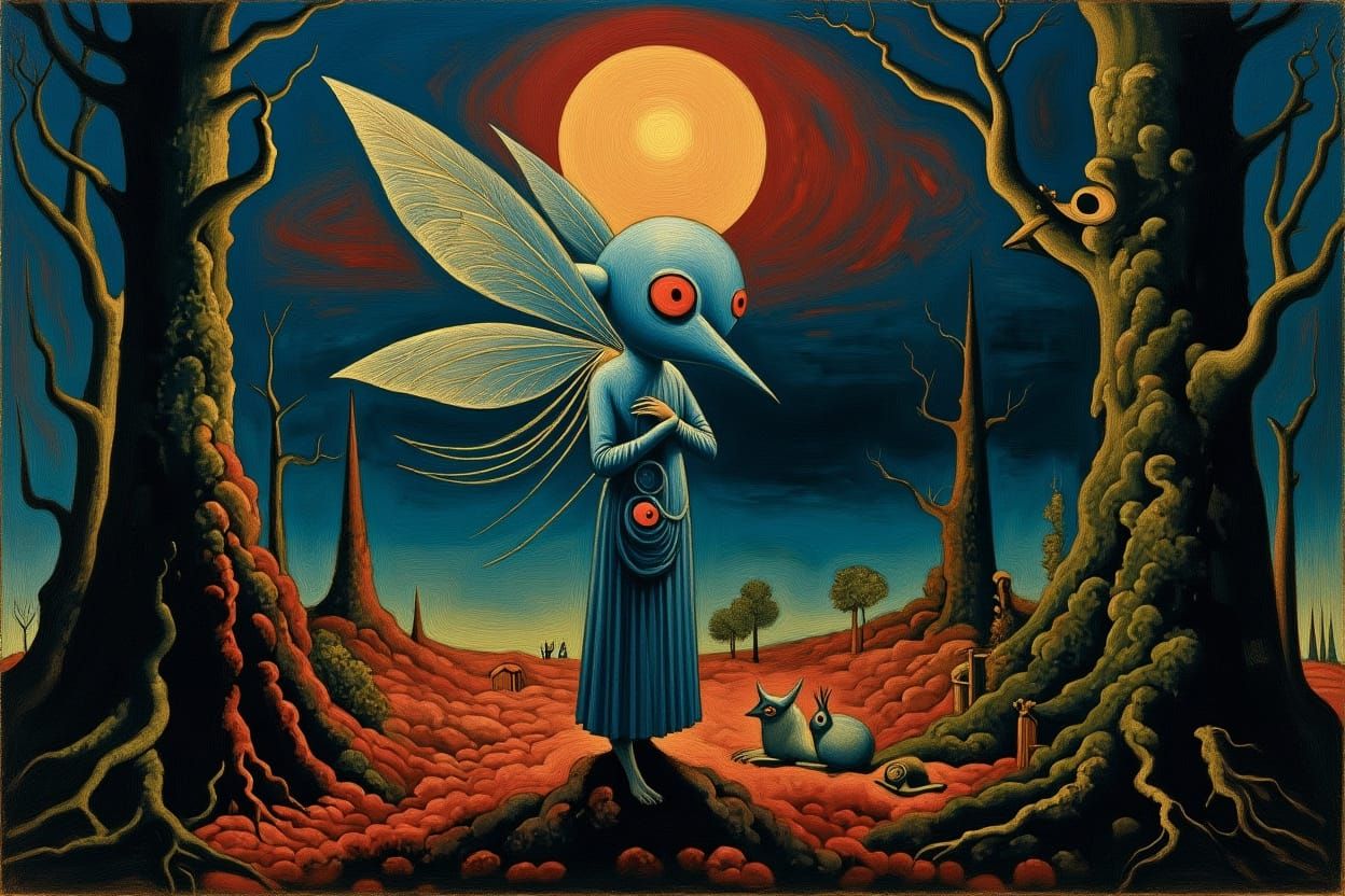 Bauhaus-Style Woodland Creature Inspired by Paul Klee