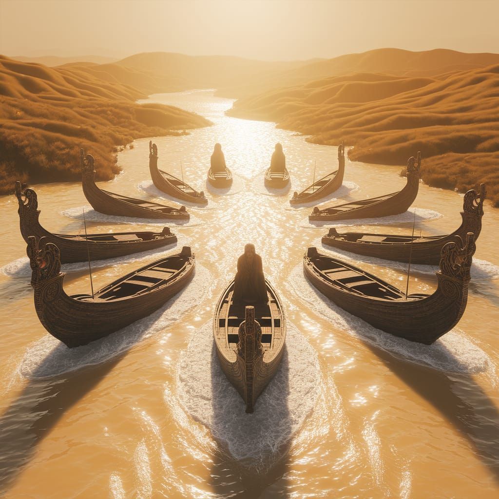 Nine White Rivers Converge at Golden Estuary