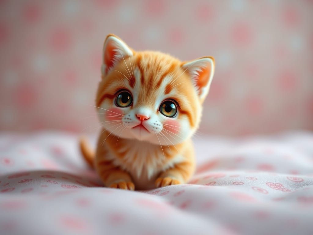 Cute and Cuddly Feline in Pastel Hues
