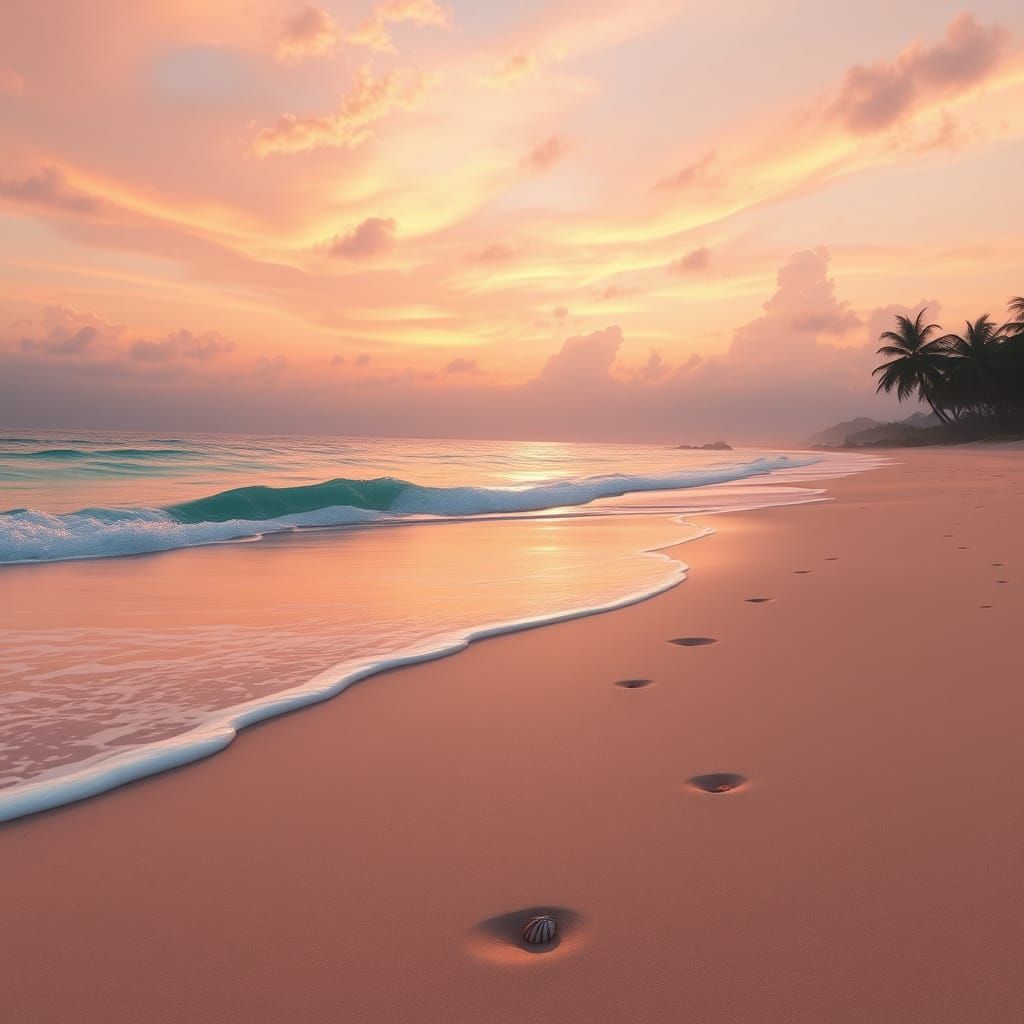 Peaceful Ocean Sunrise in Soft Blues and Pastel Hues