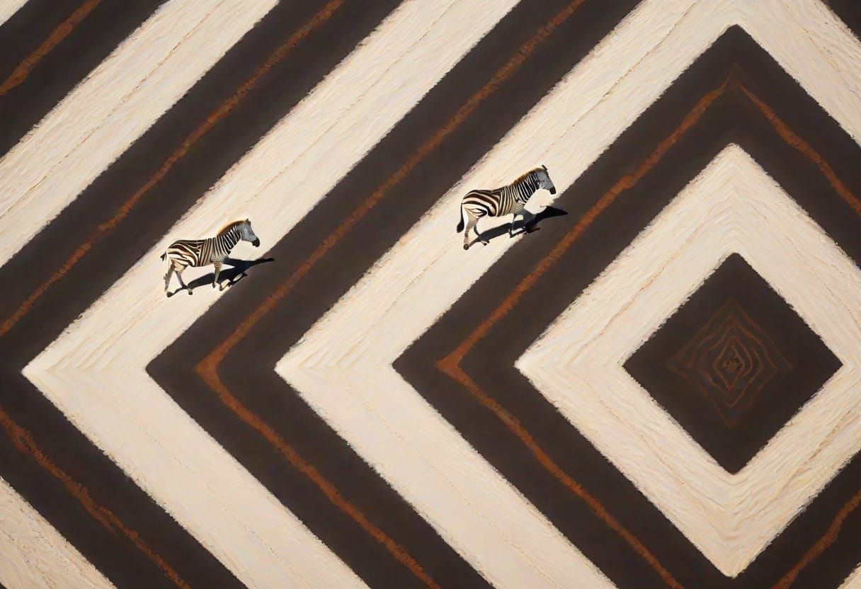 Zebra in Namib Desert as Oil Painting