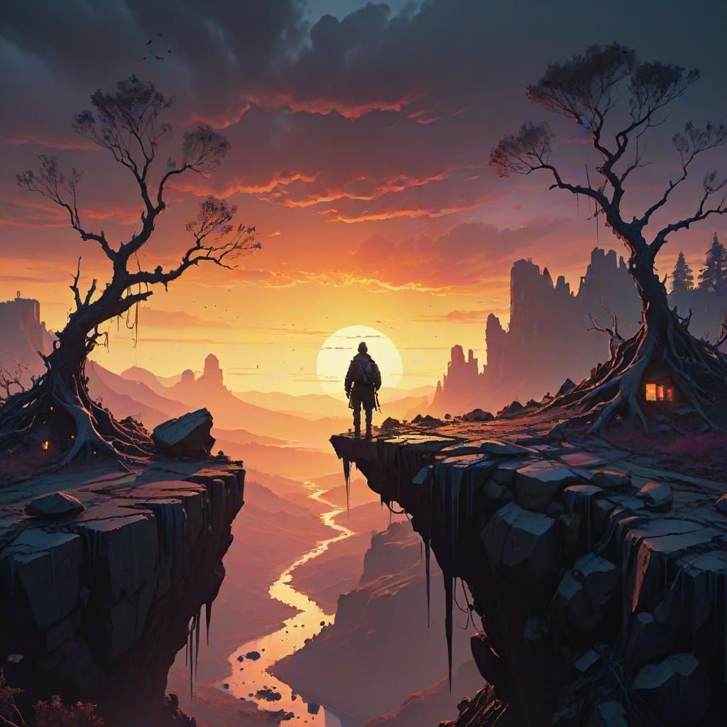 Surreal Bioluminescent Landscape Inspired by Environmental A...