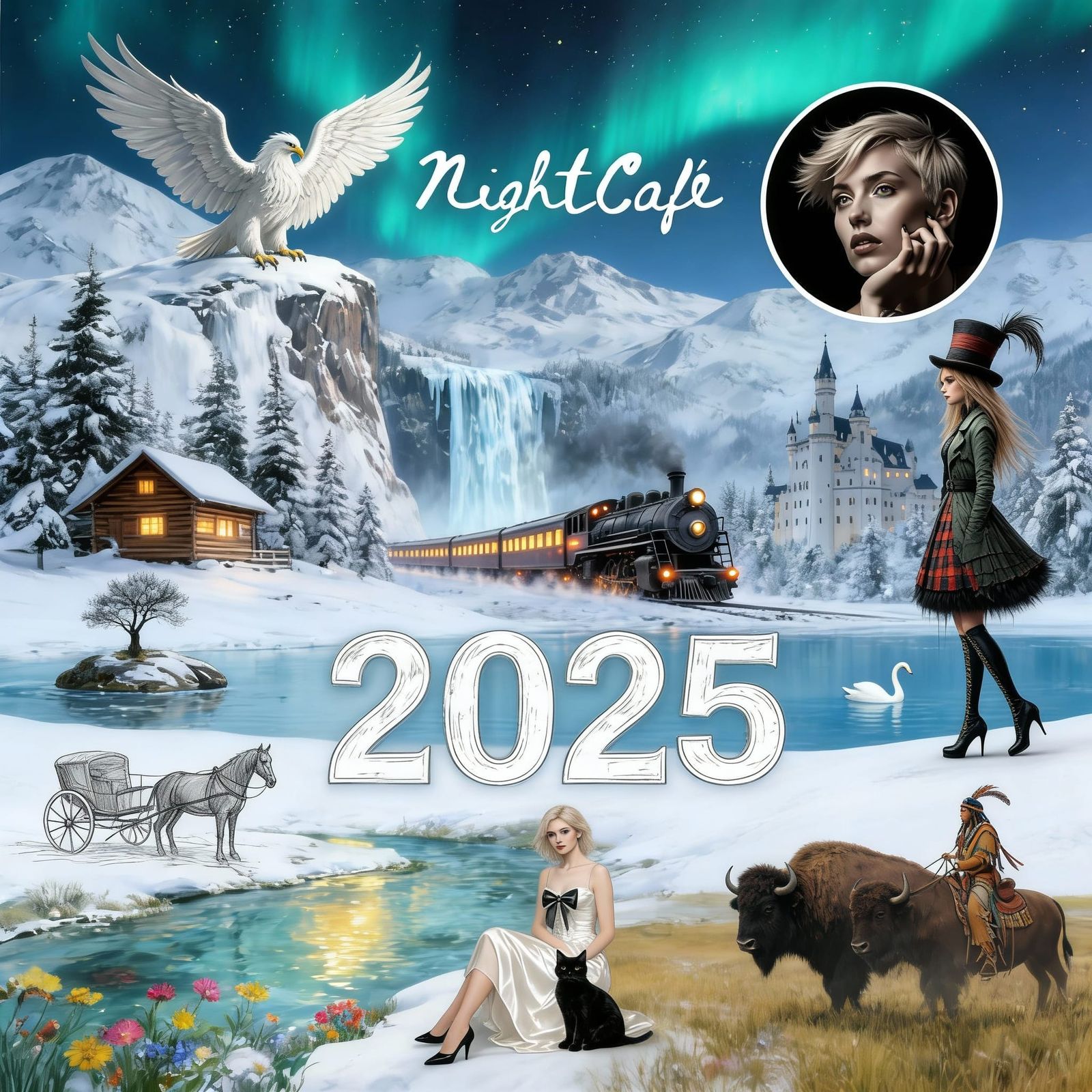 AI Art Collage: NightCafe Creations 2025