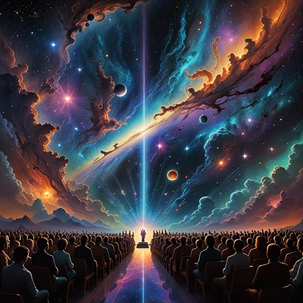 Extraterrestrial Gospel Choir Under Pulsating Nebula