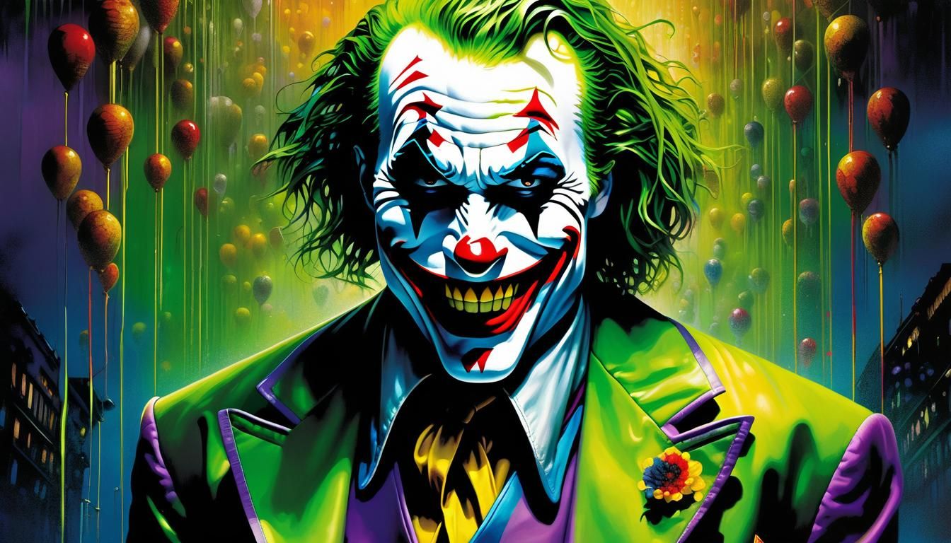 Insanely Detailed Joker Laughing in Vibrant Colors