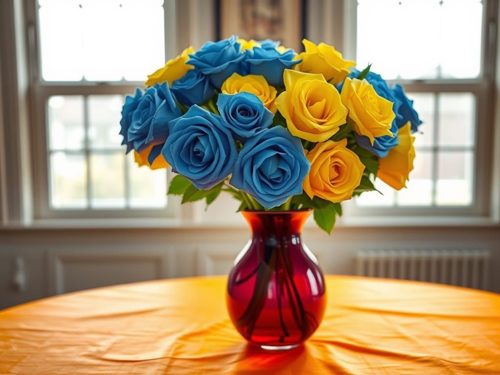 Blue and Yellow Roses