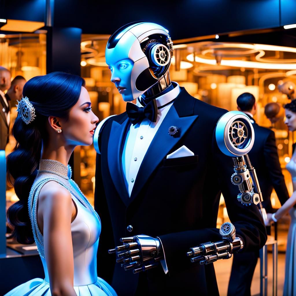 A Robot Butler Welcome a Lady Guest  <3
