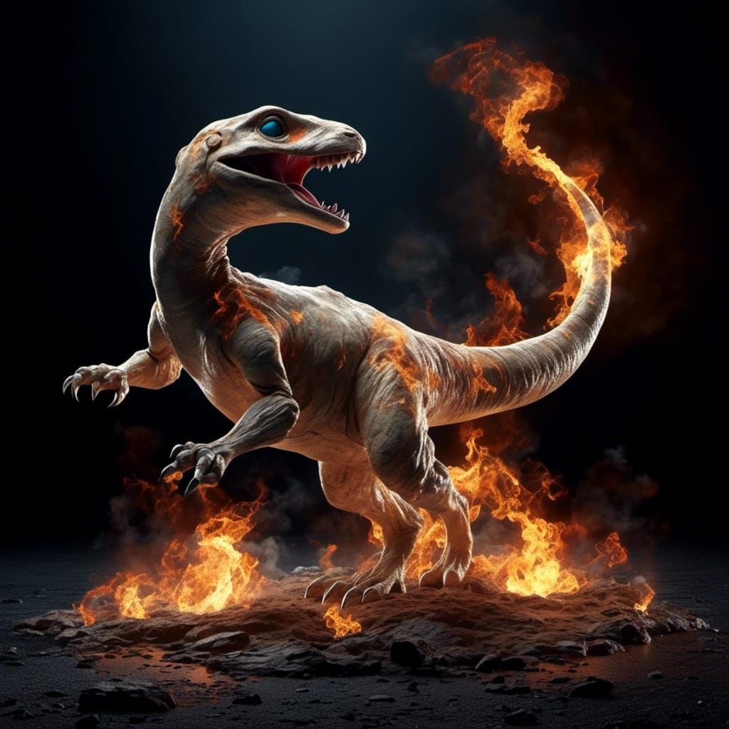 Cubone and Charmander Hybrid Creature Design