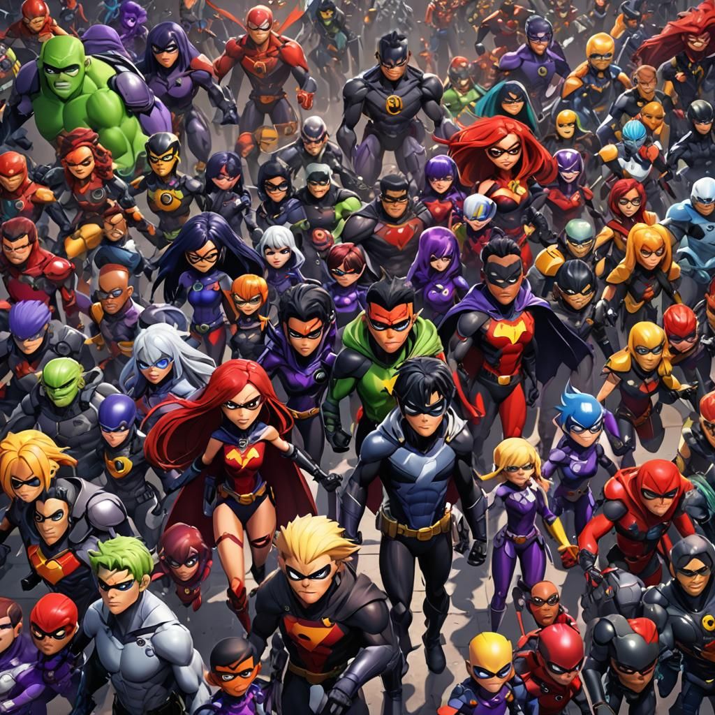 Teen Titans in Detailed 3D Anime Art