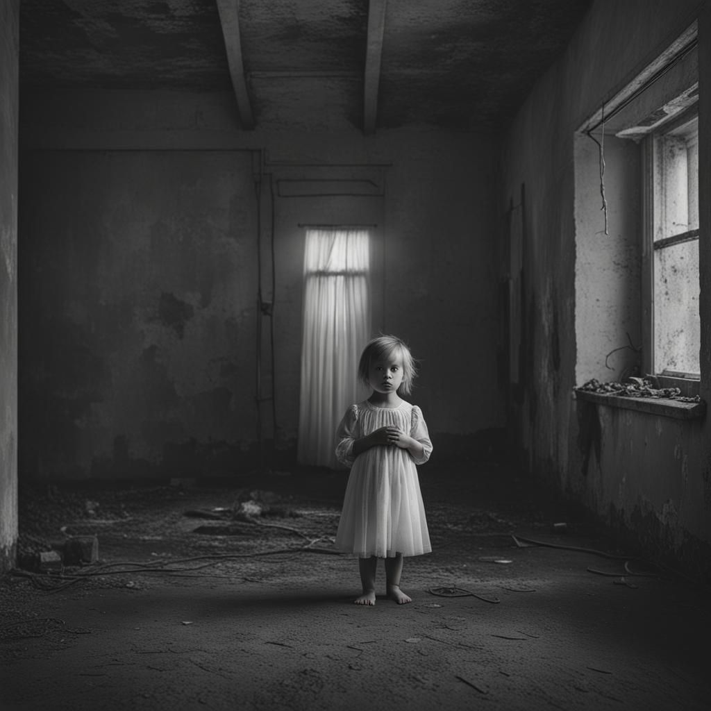 Eerie Ghost Child in Abandoned Place