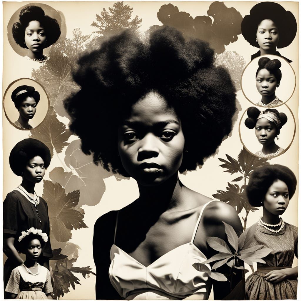 Multicultural Goddess in Vintage Photomontage