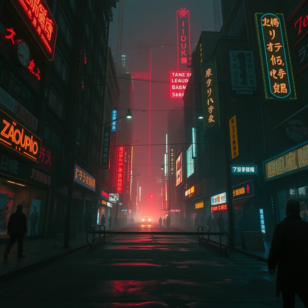 Cyberpunk Apocalypse in a Futuristic City