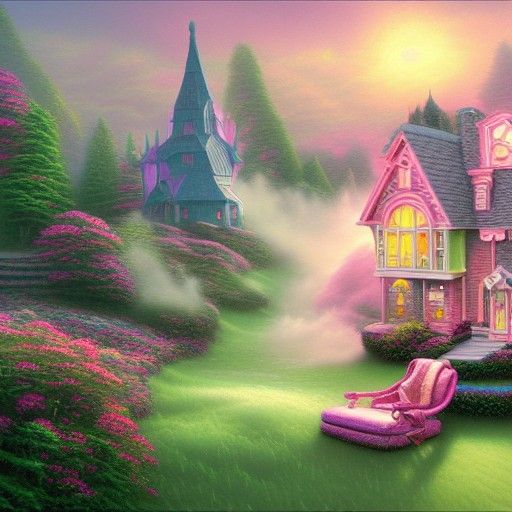 Barbie Dream House in Ethereal Comic Book Art