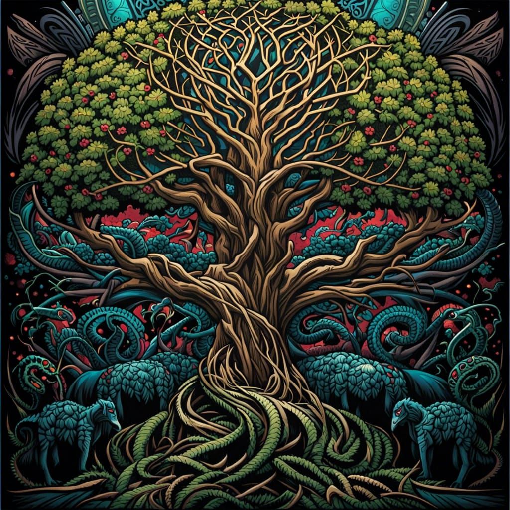 Graffiti Style Tree of Life Knotwork