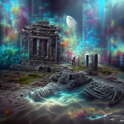 Astral Temple Ruins Under the Stars