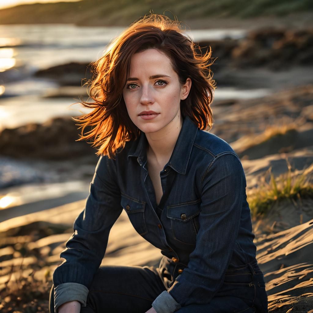 Hyperrealistic Portrait of a Woman at Golden Hour