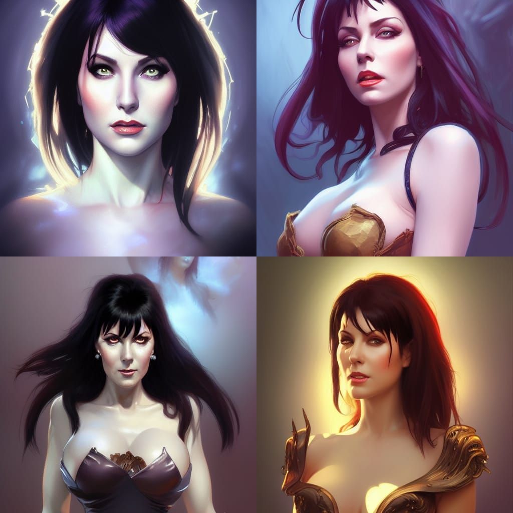 Elvira head and shoulders portrait, 8k resolution concept ar...