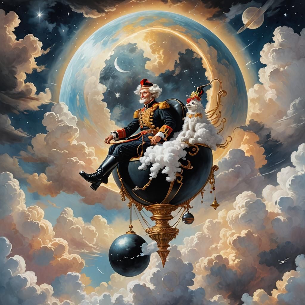 Baron Munchausen's Whimsical Flight to the Moon