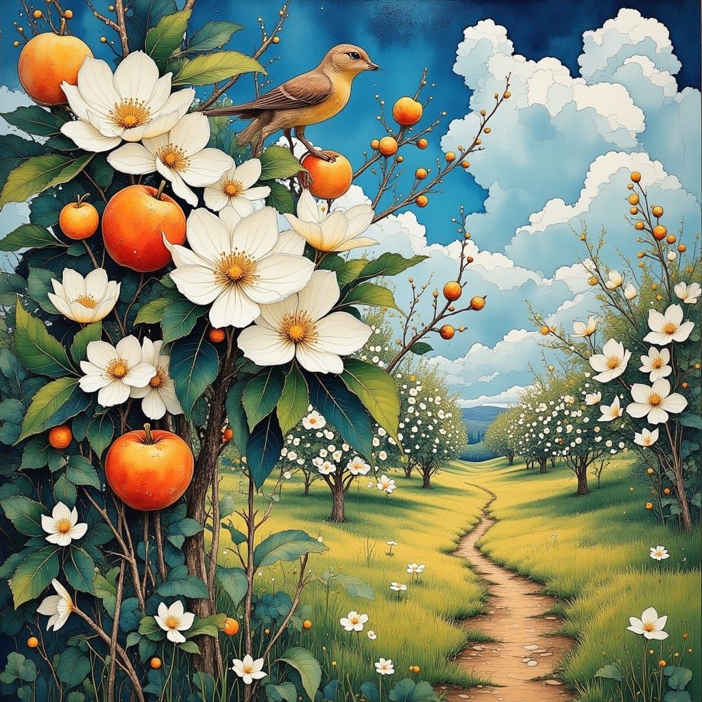 Vibrant Springtime Scene in Upstate New York