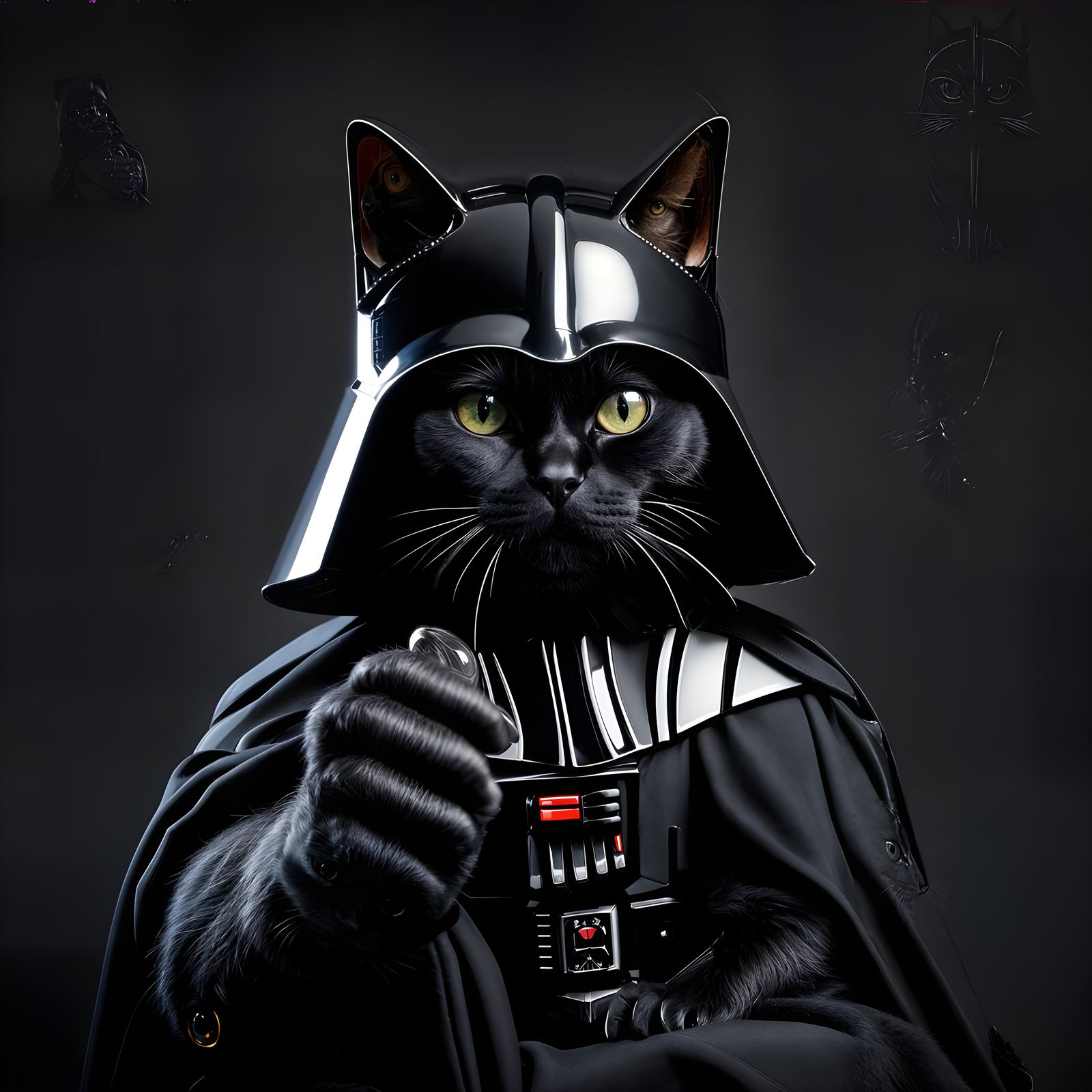 Anthropomorphic Cat as Darth Vader