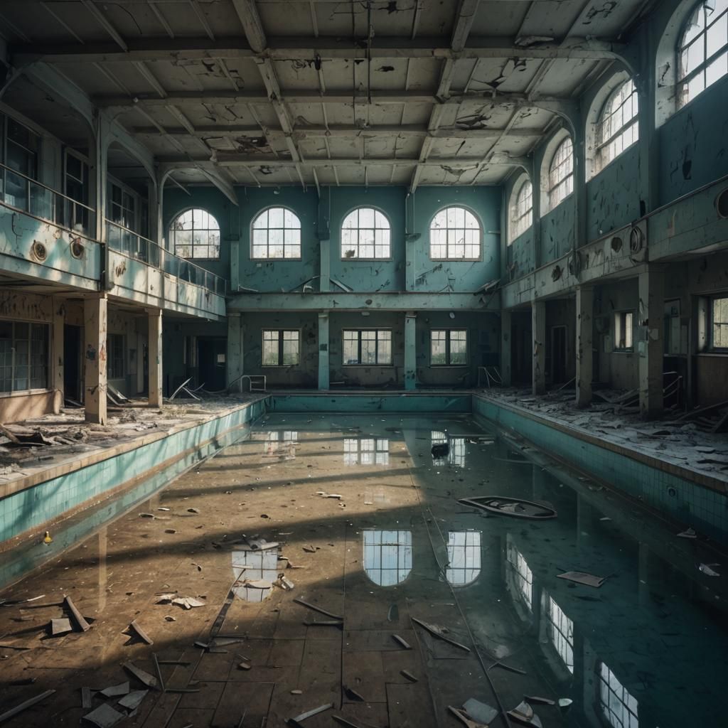 Abandoned Swimming Pool: Urbex Digital Matte Painting