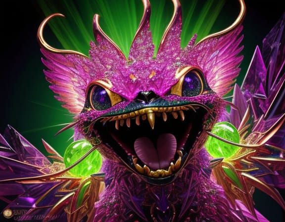 Garish Crystal Creature Sings with Disturbing Joy