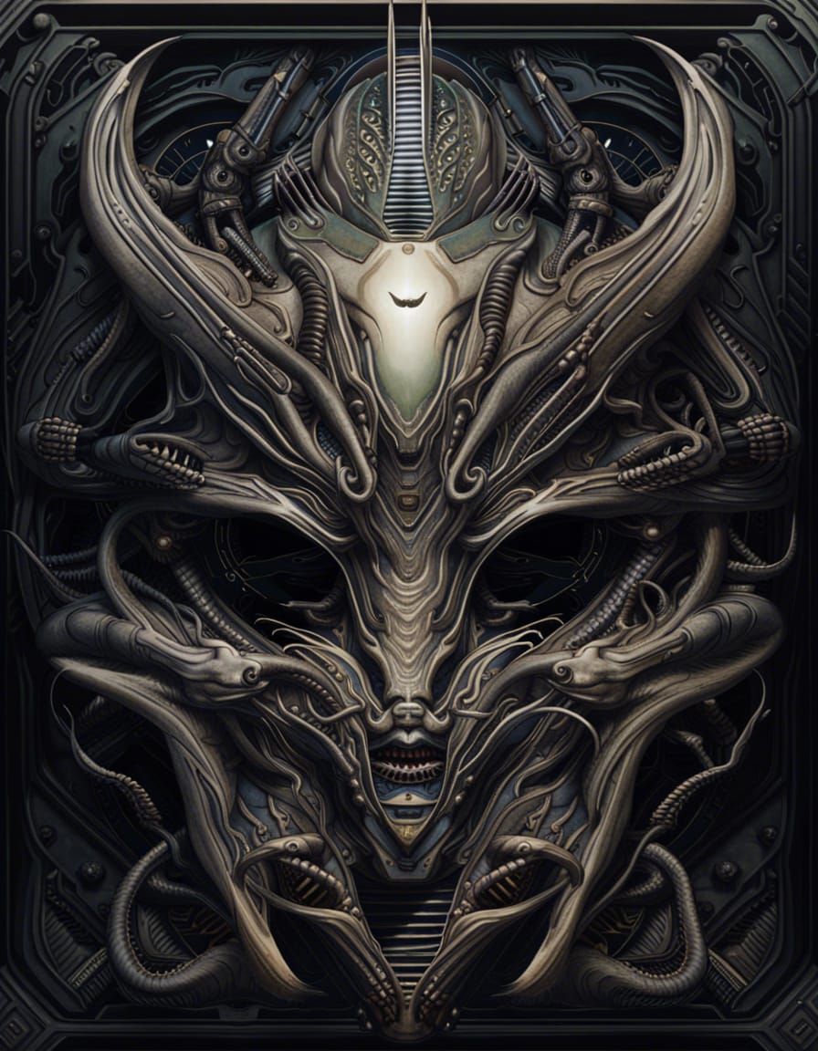 An alien head in the centre