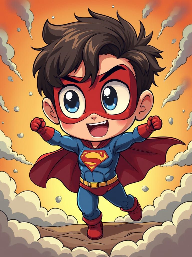 Adorable Superhero Graphic Novel Cover Art