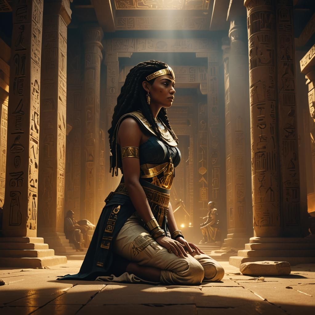 Ra Contemplates Ancient Mysteries in Digital Painting