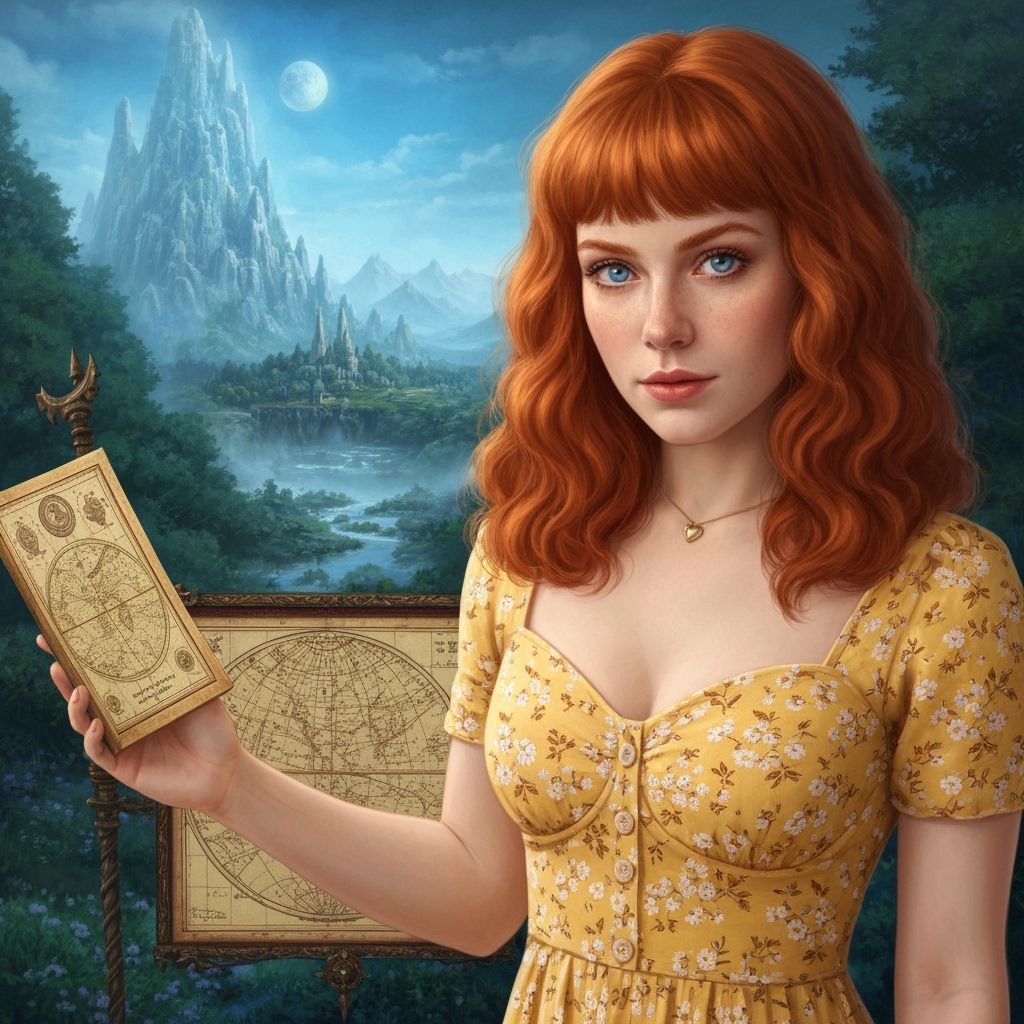 Woman Discovers Universe Map in Ethereal Fantasy World