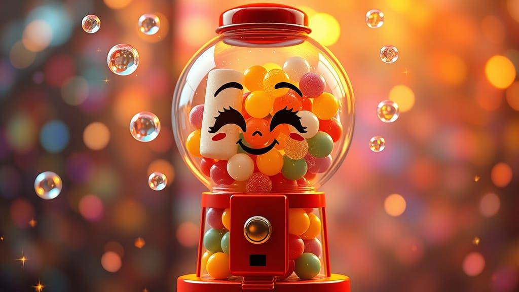 Glass Gumball Machine Whimsy