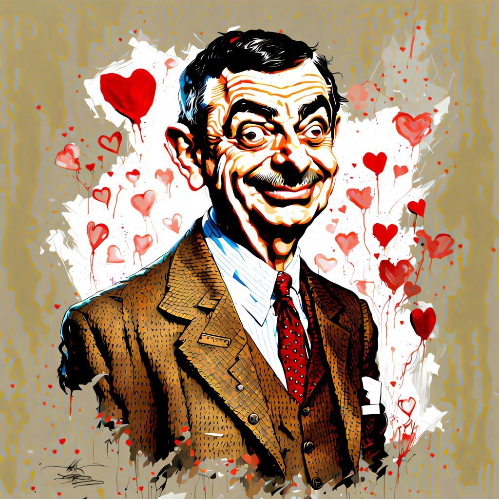 Mr. Bean's Valentine: A Classic Digital Portrait