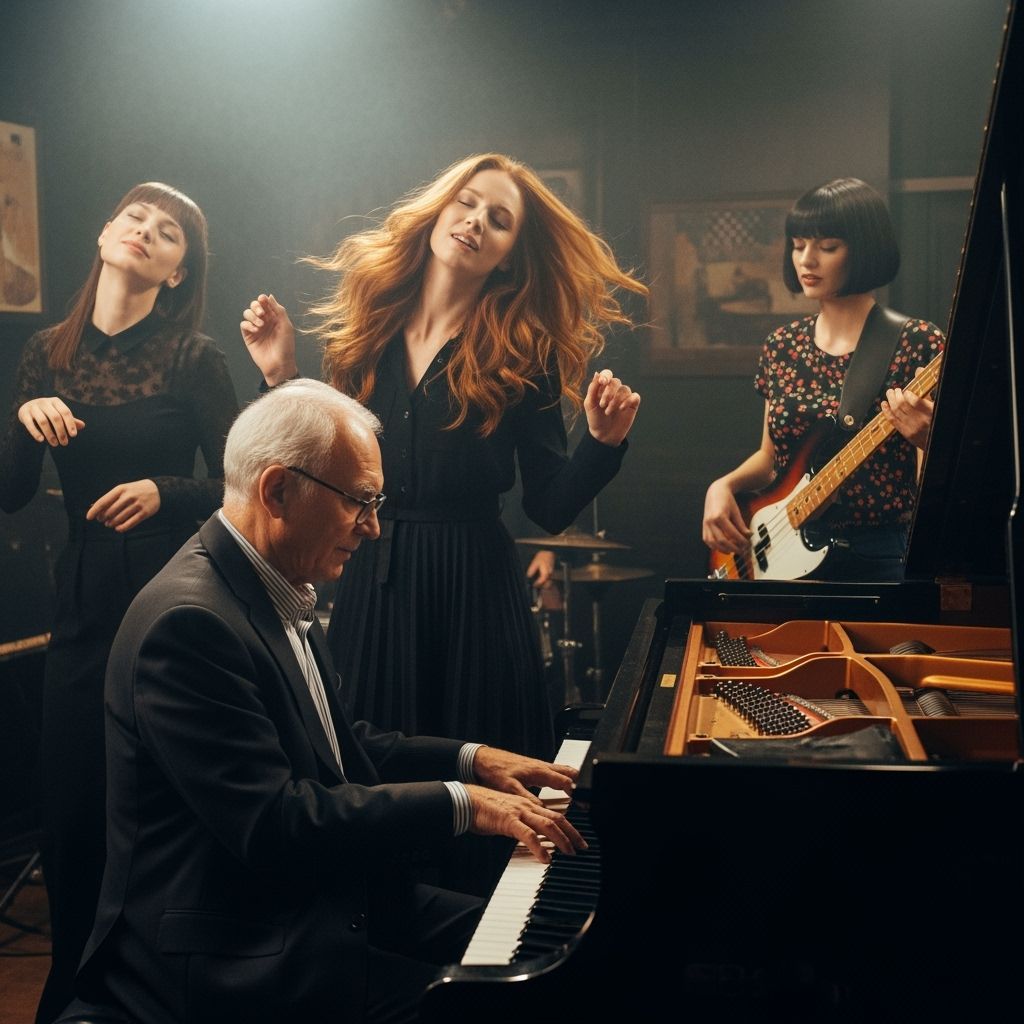 Elderly Pianist in Smoky Jazz Club Jam Session