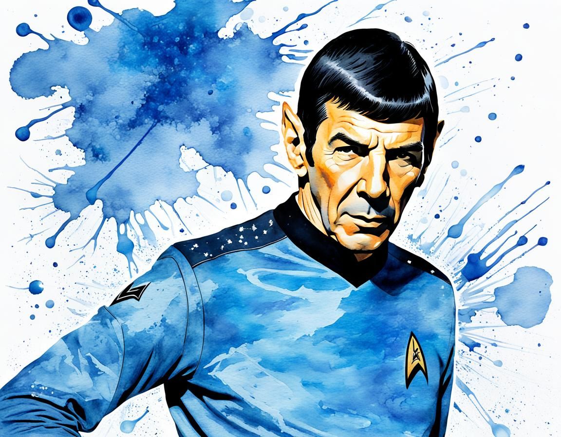 Spock Watercolor Illustration from Star Trek Series