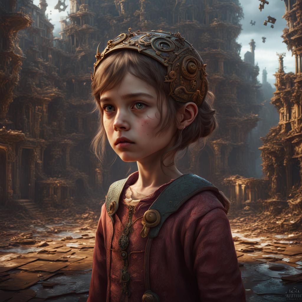 Orphan Girl's Mind as Fantasy Puzzle Concept