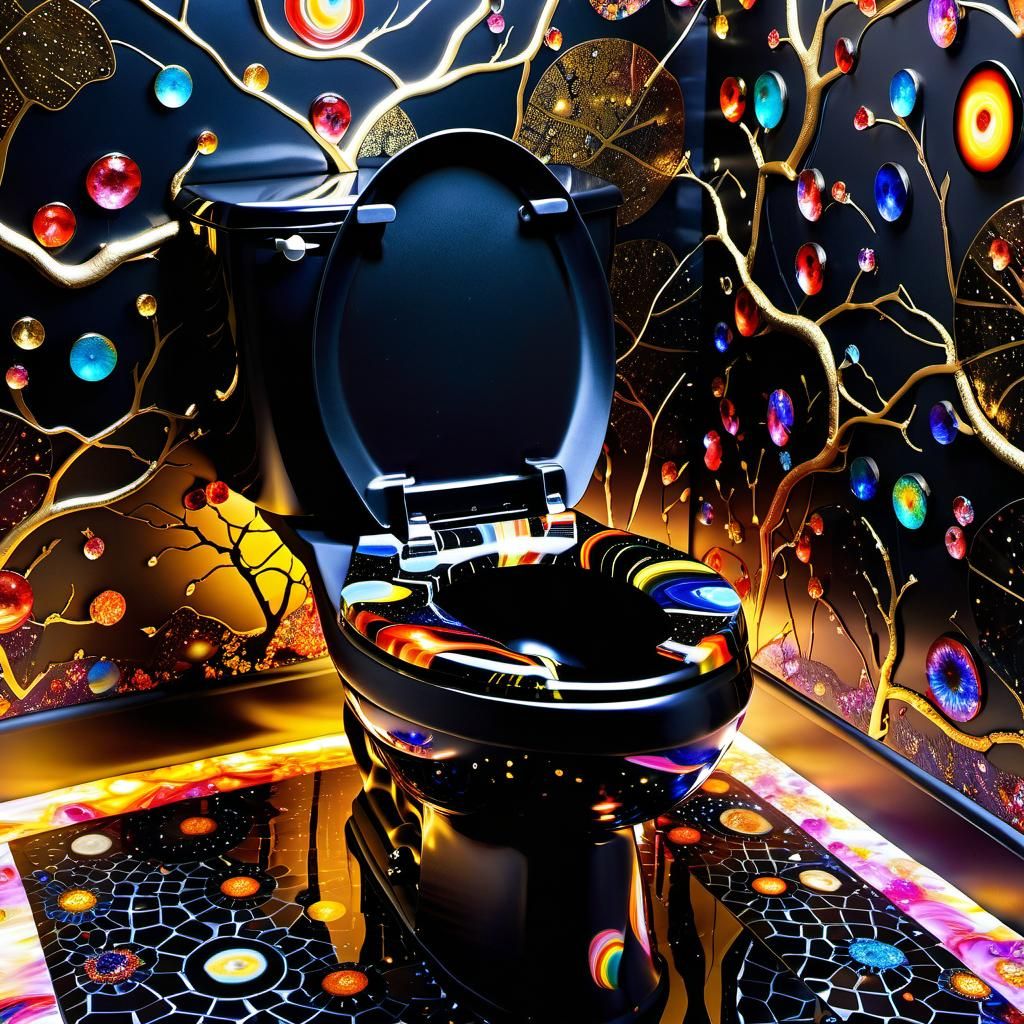 Millefiori Moonbow Toilet: Whimsical Liquid Acrylic Art