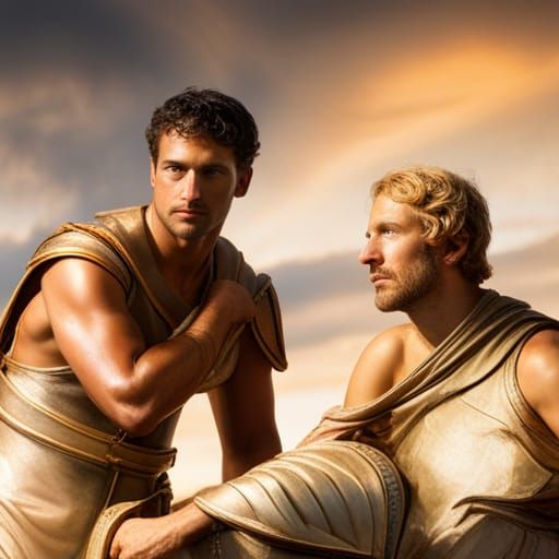 Achilles and Patroclus AI Image