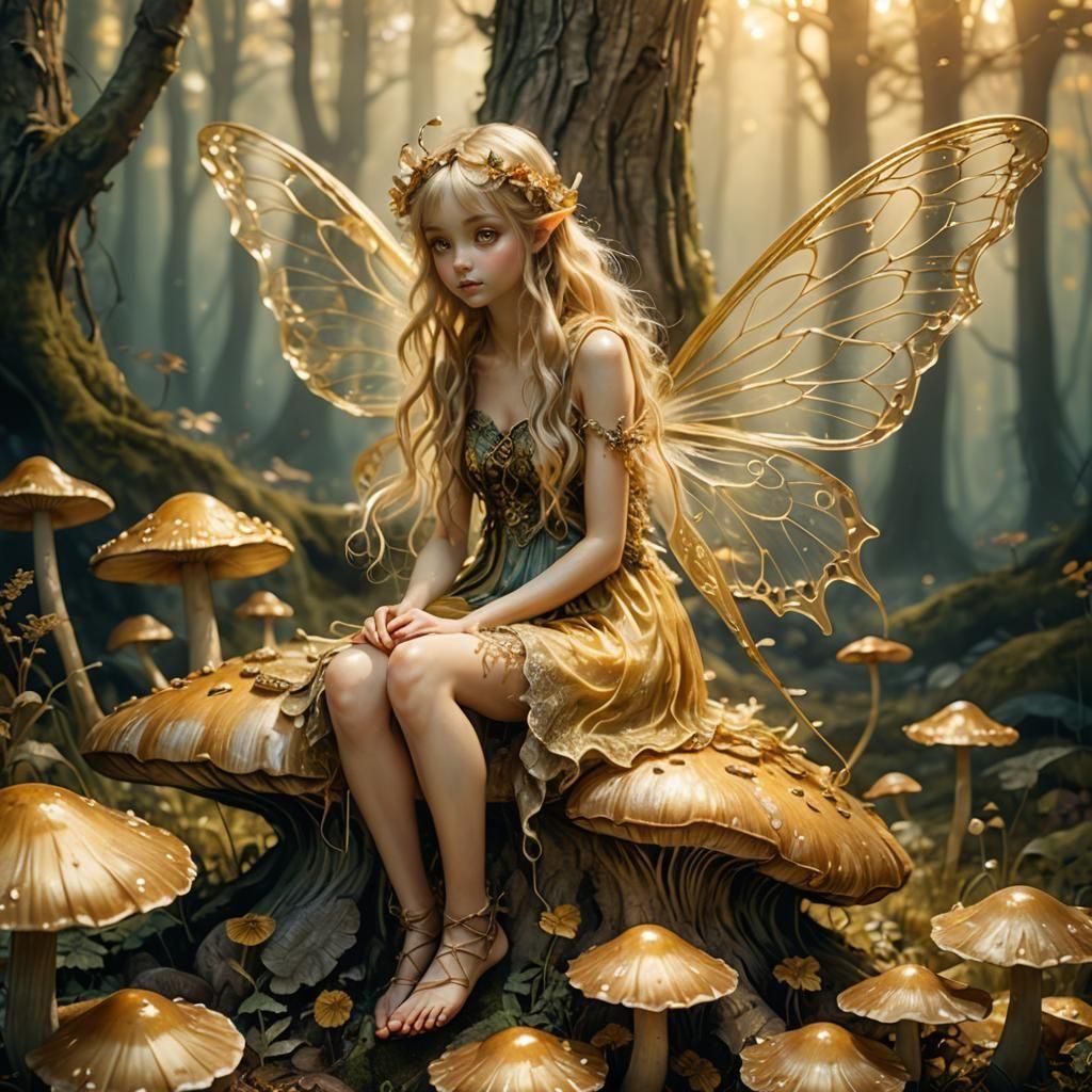 Golden Fairy: A Cute, Magical Creature