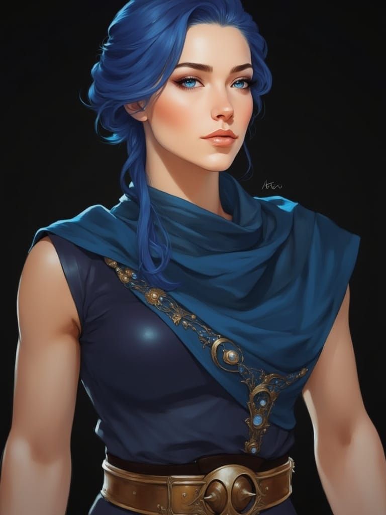 Elegant Warrior in Hyper-Realistic 3D Anime Style