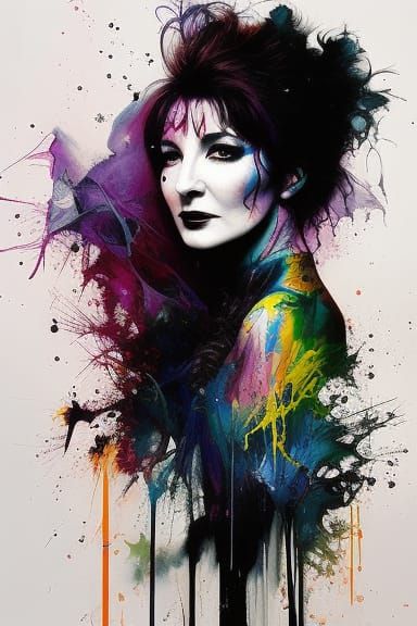 Colorful Ink Splash in Oil Painting Style