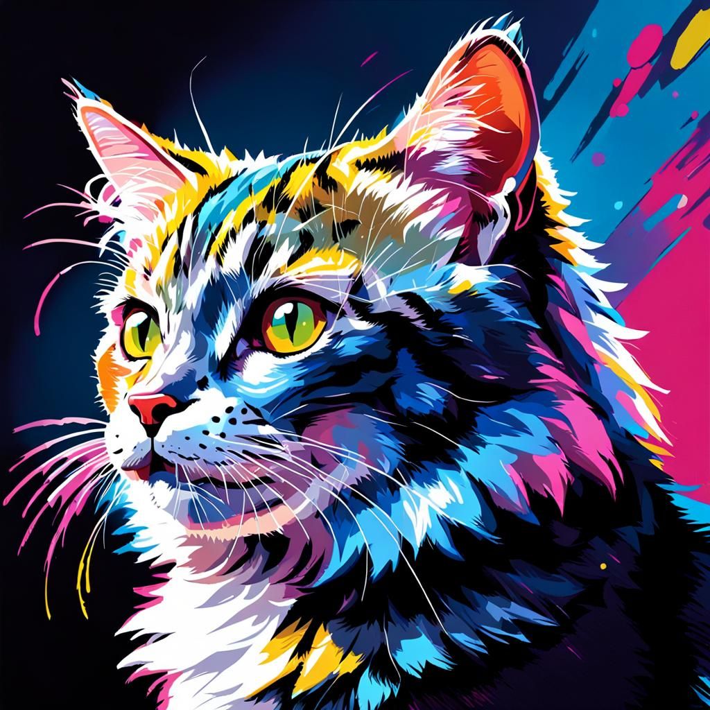 Pop Art Portrait of Grizabella in Spotlight