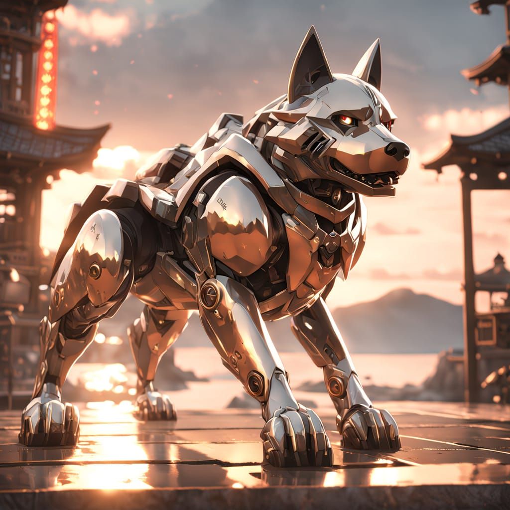 Armored Mecha Dog Ascends Enoshima Sea Candle